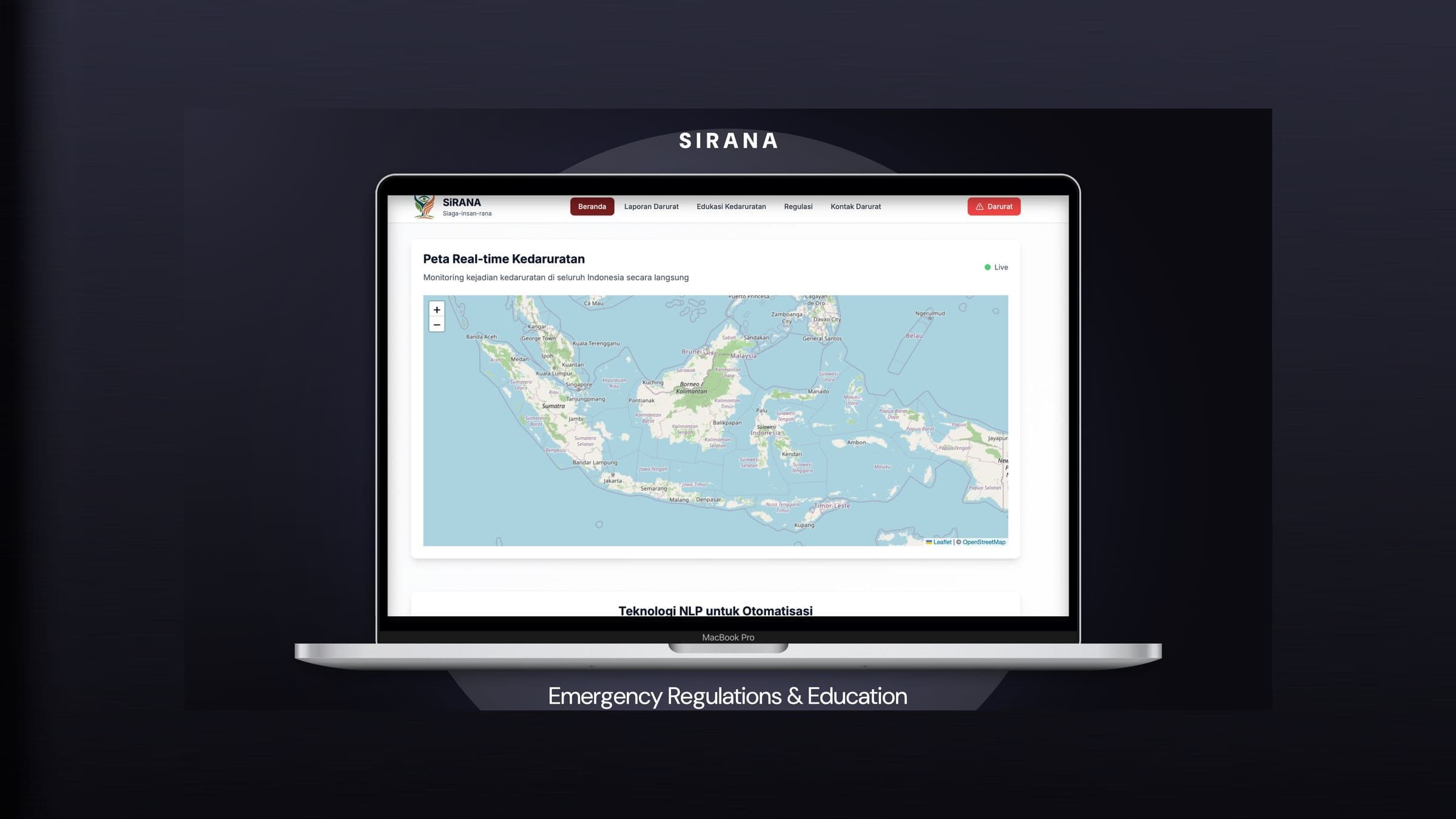 SiRANA — the real-time emergency map, on desktop